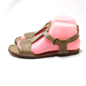 FRYE Jacey Huarache Sandals Womens Sz 7.5 B Green Leather Slingback